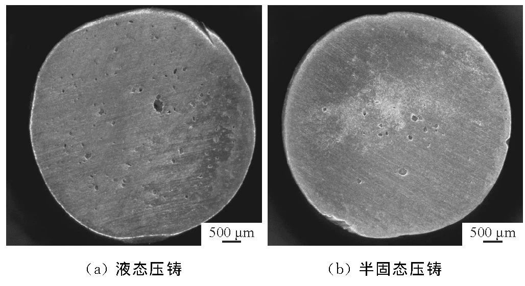 不同工艺疲劳试样近断口截面缺陷图 不同工艺疲劳试样近断口截面缺陷图